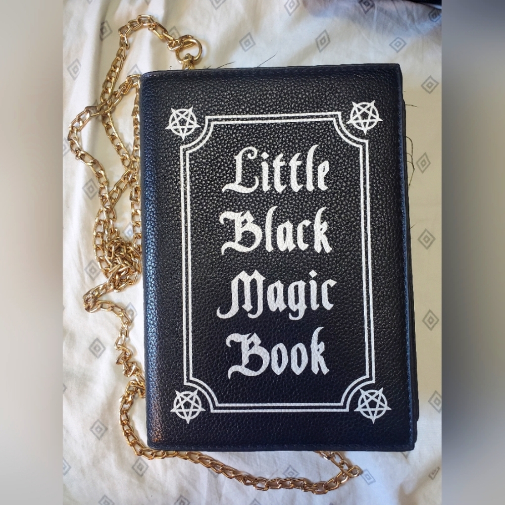 Little black magic book purse